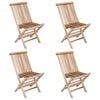 vidaXL Klappbarer Gartenstuhl 4 Stk. Natur Massivholz Teak