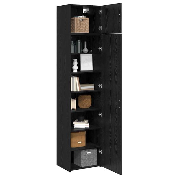 vidaXL Sideboard 3 pcs Schwarz Eichen-Optik