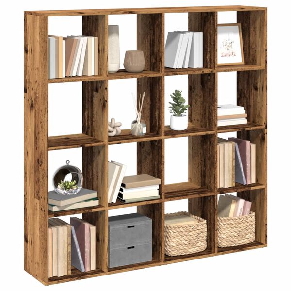vidaXL B&uuml;cherregal Altholz-Optik 137,5x29x137,5 cm Holzwerkstoff