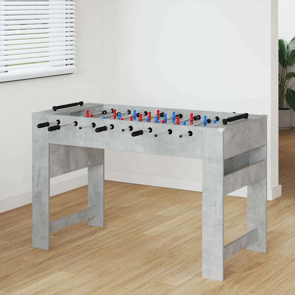 vidaXL Tischfu&szlig;balltisch Betongrau 125 x 60,5 x 80 cm Holzwerkstoff
