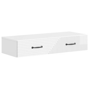 vidaXL Wandmontierter Beistelltisch Hochglanz Wei&szlig; 87,5 x 34,5 x 17 cm