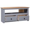 vidaXL TV-Eckschrank Grau 93 x 49 x 49 cm Massivholz Panama-Kiefer