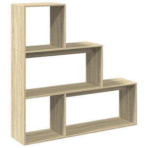 vidaXL Raumteiler-B&uuml;cherregal 3 Stufen Sonoma-Eiche 123x29x123 cm