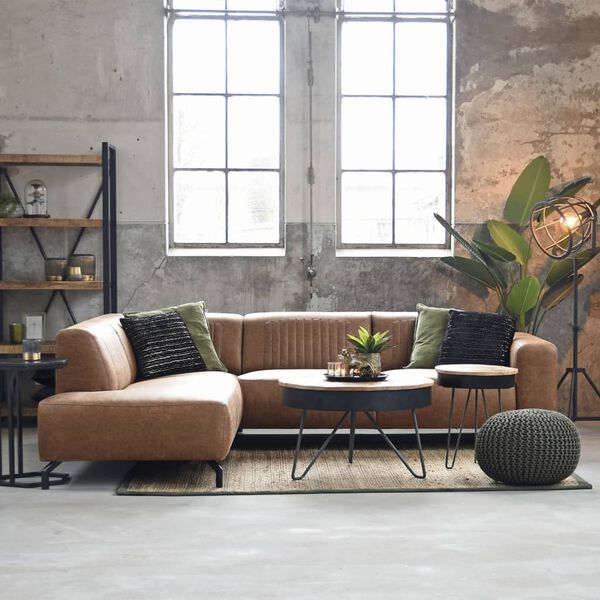 LABEL51 Pouf Gestrickt Baumwolle M Armeegr&uuml;n