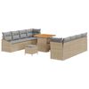 vidaXL Gartensofa-set mit Kissen 11 pcs Beige Poly-Rattan
