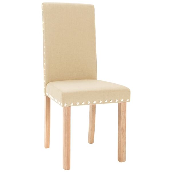 vidaXL Esszimmerst&uuml;hle 2 Stk. Creme Stoff