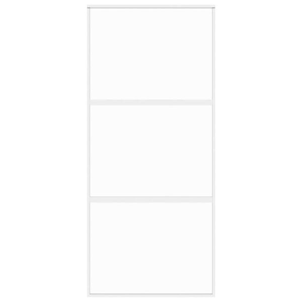 vidaXL Schiebetür Weiß 90x205 cm Hartglas und Aluminium