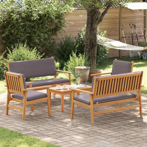 vidaXL Gartensofa-set 5 pcs Braun Massivholz Akazie