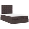 vidaXL Ottoman-Bett mit Matratze & LEDs Dunkelbraun 120x190 cm Stoff
