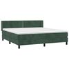 vidaXL Boxspringbett mit Matratze Dunkelgr&uuml;n 180x200 cm Samt