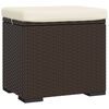 vidaXL Hocker mit Kissen 2 Stk. Braun 40x30x40 cm Poly Rattan