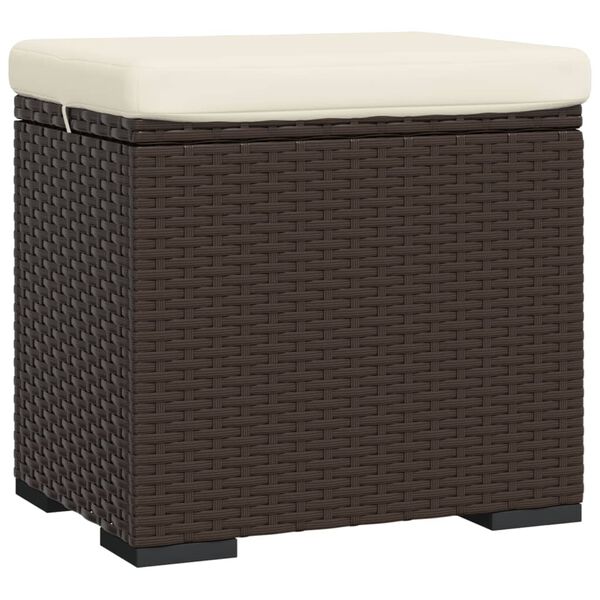 vidaXL Hocker mit Kissen 2 Stk. Braun 40x30x40 cm Poly Rattan