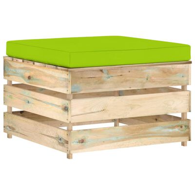 vidaXL 7-tlg. Garten-Lounge-Set mit Kissen Grün Imprägniertes Holz