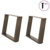 vidaXL Couchtischbeine U-Form 2 Stk. Naturstahl 70x(42-43) cm Stahl