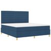 vidaXL LED Boxspringbett mit Matratze Blau 180 x 200 cm Stoff