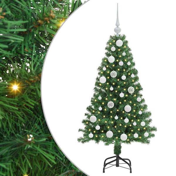vidaXL K&uuml;nstlicher Weihnachtsbaum mit 150 LEDs mit St&auml;nder Gr&uuml;n 120 cm