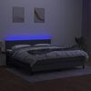 vidaXL Boxspringbett mit Matratze & LED Dunkelgrau 180x200 cm Stoff