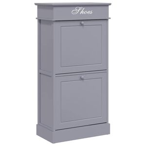 vidaXL Schuhschrank Grau 50 x 28 x 98 cm Paulownia Holz