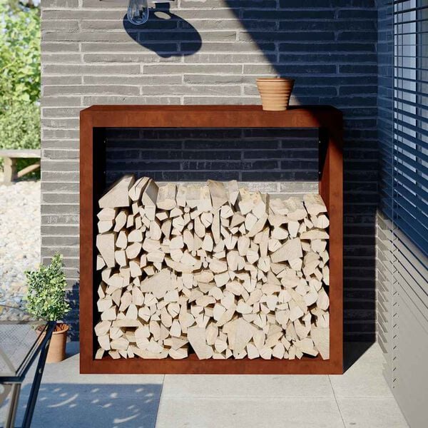 vidaXL Brennholzregal 100x40x100 cm Wetterfester Stahl