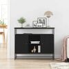 vidaXL Sideboard Schwarz Eichen-Optik 100 x 35 x 80 cm Holzwerkstoff