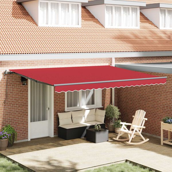 vidaXL Einziehbare Markise Rot 450 x 300 cm Stoff und Aluminium