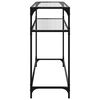 vidaXL Konsolentisch mit Glasplatte Transparent 98x35x81 cm Stahl