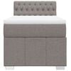 vidaXL Boxspringbett mit Matratze Taupe 90x200 cm Stoff
