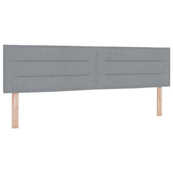 vidaXL Boxspringbett mit Matratze Hellgrau 200 x 180 cm Stoff