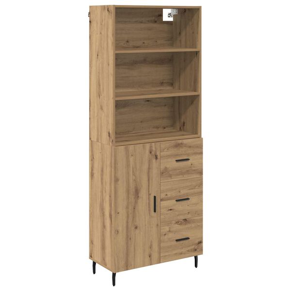 vidaXL Highboard mit Schubladen Artisan-Eiche 69,5 x 34 x 180 cm