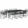 vidaXL Garten Essgruppe 9 pcs Schwarz Poly Rattan