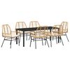 vidaXL Garten Essgruppe 7 stk. Braun Poly-Rattan