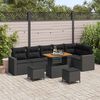 vidaXL Gartensofa-set 9 pcs Schwarz Poly-Rattan