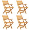 vidaXL Klappst&uuml;hle, 4 St&uuml;ck, 55 x 62 x 90 cm, Massivholz Teak