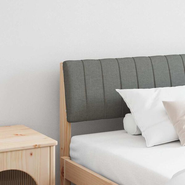 vidaXL Gepolstertes Kopfteil Dunkelgrau 200 cm Massives Kiefernholz