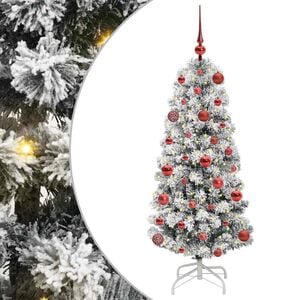 vidaXL K&uuml;nstlicher klappbarer Weihnachtsbaum Gr&uuml;n und Wei&szlig; 120 cm