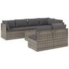vidaXL 8-tlg. Garten-Lounge-Set mit Kissen Grau Poly Rattan