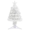 vidaXL K&uuml;nstlicher Weihnachtsbaum mit Beleuchtung Wei&szlig; 64 cm Glasfaser