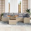 vidaXL Garten-Sofa-Set mit Kissen 7 pcs Beige und Hellgrau