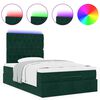 vidaXL Ottoman-Bett mit Matratzen & LEDs Dunkelgr&uuml;n 120x190 cm Samt