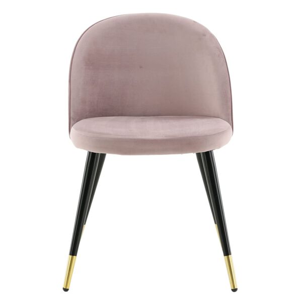 Venture Home Esszimmerst&uuml;hle 2 Stk. Velvet Samt Schwarz Messing Rosa