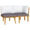 vidaXL 2-tlg. Garten-Lounge-Set mit Kissen Massivholz Akazie