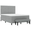 vidaXL Boxspringbett mit Matratze Hellgrau 160 x 200 cm Stoff