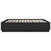 vidaXL Bettgestell mit LED Schwarz 200x200 cm Holzwerkstoff