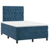 vidaXL Boxspringbett mit Matratze Dunkelblau 120x190 cm Samt