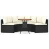 vidaXL 5-tlg. Garten-Sofagarnitur mit Auflagen Poly Rattan Schwarz