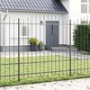 vidaXL Gartenzaun 2 pcs Grau 170 x 215 cm Pulverbeschichteter Stahl