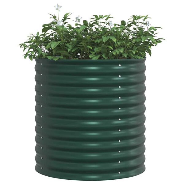 vidaXL Garten-Hochbeet Grün 80 x 80 x 81 cm Stahl