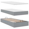 vidaXL Ottoman-Bett mit Matratze & LEDs Hellgrau 100x200 cm Stoff