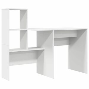 vidaXL Schreibtisch mit Regal Wei&szlig; 131,5 x 50 x 106,5 cm Holzwerkstoff