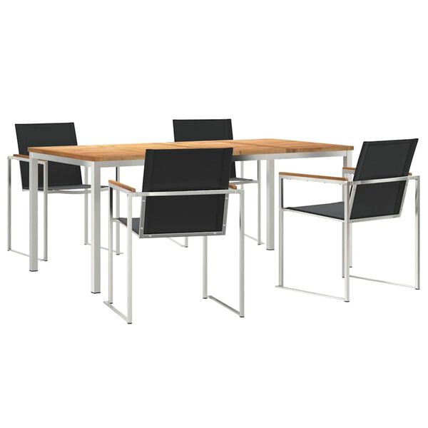 vidaXL Garten-Ess-Set 5 pcs Massives Teakholz